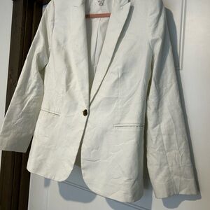 White Blazer with Single Button